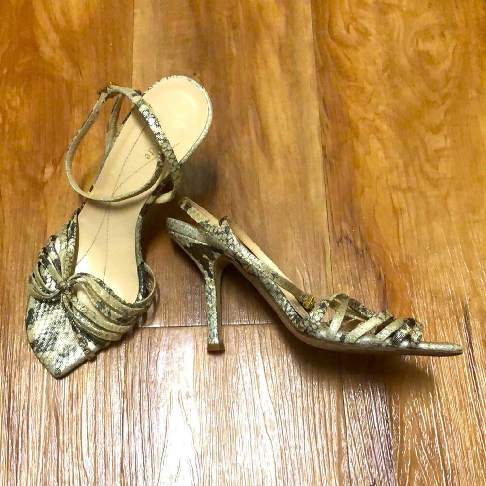 Kate Spade 2005 Sparkle Snakeskin Strappy Sandals Heels Size 5.5